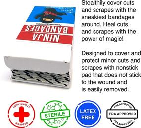 img 2 attached to GAMAGO Ninja Bandages for Kids & Kidults - Pack of 18 Individually Wrapped Self Adhesive Bandages - Sterile, Latex-Free & Easily Removable - Funny Gift & First Aid Essential
