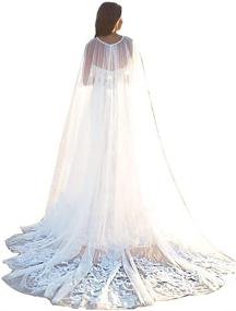 img 4 attached to 👰 EllieHouse Bridal Cape Tulle Wedding Veil Cloak Long T14