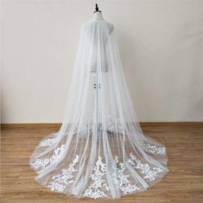 img 3 attached to 👰 EllieHouse Bridal Cape Tulle Wedding Veil Cloak Long T14