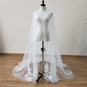 img 2 attached to 👰 EllieHouse Bridal Cape Tulle Wedding Veil Cloak Long T14