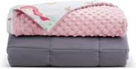 sleep zone weighted blanket for kids 41x60 throw size 7lb with reversible minky duvet cover - princess castle theme, okeo-tex certified logo