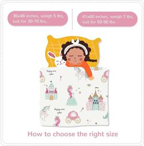 img 2 attached to SLEEP ZONE Weighted Blanket for Kids 41x60 Throw Size 7lb with Reversible Minky Duvet Cover - Princess Castle Theme, Okeo-tex Certified