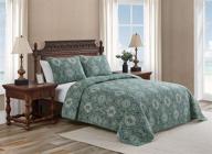 🐢 tommy bahama home turtle cove collection quilt set - king size 100% cotton reversible bedding in green with matching sham(s) - pre-washed for extra softness logo