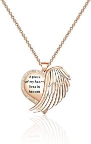 img 4 attached to CHOORO Memorial Jewelry: Sympathy Gift Necklace - A Piece of My Heart Lives in Heaven. Loss Jewelry Gift