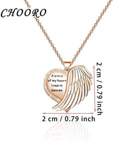 img 3 attached to CHOORO Memorial Jewelry: Sympathy Gift Necklace - A Piece of My Heart Lives in Heaven. Loss Jewelry Gift