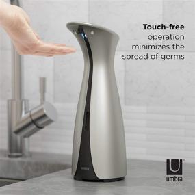 img 1 attached to 🚰 Convenient Touchless Soap Dispenser for Kitchen or Bathroom - Umbra Otto Automatic 8.5 OZ, Nickel