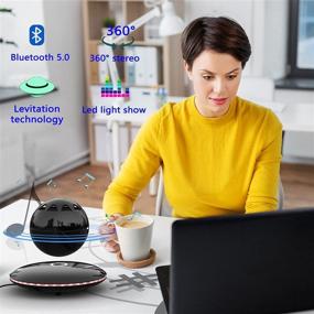 img 2 attached to 🔊 RUIXINDA Левитирующая колонка: Беспроводная магнитная Bluetooth-колонка со светодиодными огнями, 8 Вт стереозвук, Bluetooth 5.0 - Идеально подходит для дома и офисного декора!