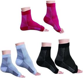 img 4 attached to 🧦 Ohyeahus Compression Foot Sleeves (3 Pairs) - Relieve Plantar Fasciitis Pain with Ankle Support Socks