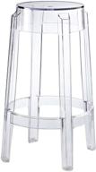 fully assembled clear acrylic counter bar stool - modway casper modern logo