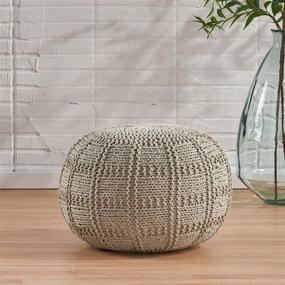 img 3 attached to 🪑 Yuny Grey Fabric Pouf by Christopher Knight Home: Stylish and Versatile Home Accent Piece