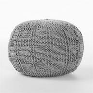 🪑 yuny grey fabric pouf by christopher knight home: stylish and versatile home accent piece logo