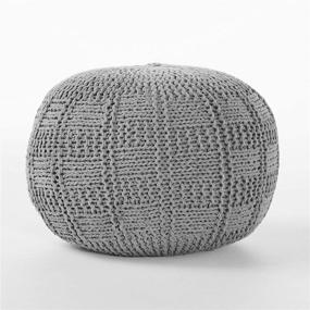 img 4 attached to 🪑 Yuny Grey Fabric Pouf by Christopher Knight Home: Stylish and Versatile Home Accent Piece
