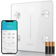 vont smart scale: wireless body fat scale for weight loss & body weight, bmi digital bathroom scale with precise bluetooth connectivity, 13 measurements, lcd backlight display, supports up to 400 lbs (white) logo