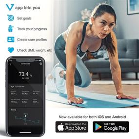 img 2 attached to Vont Smart Scale: Wireless Body Fat Scale for Weight Loss & Body Weight, BMI Digital Bathroom Scale with Precise Bluetooth Connectivity, 13 Measurements, LCD Backlight Display, Supports up to 400 lbs (White)