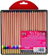 🖍️ koh-i-noor tri-tone multi-colored pencil set: 24 assorted colors in tin and blister-carded - a vibrant artistic tool logo