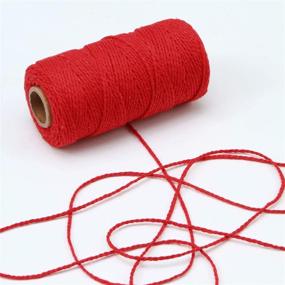 img 2 attached to 🎄 Christmas Twine Set: Resinta 3 Rolls of 984 Feet Thick Jute String Rope and Cotton Baker Twine for DIY Craft and Gift Wrapping (Green, Red, Natural)