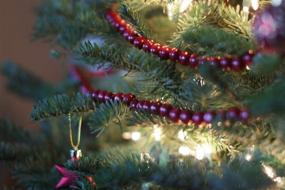 img 1 attached to 🎄 9-Foot Rustic Cranberry Dark Red Wood Bead Garland - Christmas Tree Decoration for Vintage, Shabby Chic Country Farmhouse Home Decor - Everyday Wooden Beads