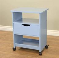 🛒 stylish and functional frenchi home furnishing rolling cart with drawer in elegant blue design logo