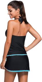 img 3 attached to SailBee Slanted Two Piece Swimsuit Swimdress Sports & Fitness for Water Sports