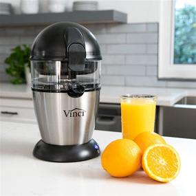 img 2 attached to 🍊 Vinci Hands-Free Electric Citrus Juicer: Effortless One-Button Press, Black/Stainless Steel, Easy to Clean