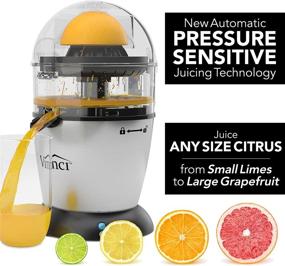 img 3 attached to 🍊 Vinci Hands-Free Electric Citrus Juicer: Effortless One-Button Press, Black/Stainless Steel, Easy to Clean