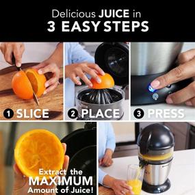 img 1 attached to 🍊 Vinci Hands-Free Electric Citrus Juicer: Effortless One-Button Press, Black/Stainless Steel, Easy to Clean