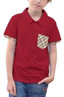 👕 navins boys' short sleeve plaid contrast solid pique polo shirts for kids 4-14t - school uniform logo