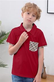 img 1 attached to 👕 NAVINS Boys' Short Sleeve Plaid Contrast Solid Pique Polo Shirts for Kids 4-14T - School Uniform