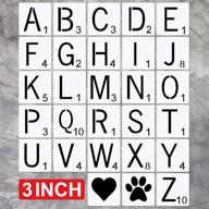 🔠 premium laser-cut 3 inch scrabble letters stencil for wood painting - ideal for diy projects and personalized home wall decor logo