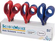 ✂️ schoolworks back to school supplies: bulk blunt-tip kids scissors, 5 inch, set of 12, red/blue logo