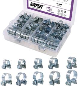 img 4 attached to 🔧 Swpeet 120Pcs 10 Sizes Zinc Plated Mini Fuel Injection Line Style Hose Clamp Assortment Kit for Automotive, Agriculture, Plant & Construction - Optimal for SEO