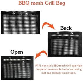 img 3 attached to 🔥 ARSSILEE Non-Stick Baking Grilling Bag: High-Temperature Resistance for Charcoal, Gas, and Electric Grills – Reusable, Easy to Clean Outdoor Picnic Tool!