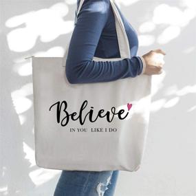 img 4 attached to Inspirational Believe Do Best Friend Girls Tote