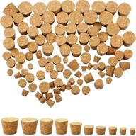 🍾 100 pack tapered cork plugs - premium wooden wine bottle cork stoppers replacement corks for wine and beer bottles, in 10 convenient sizes logo