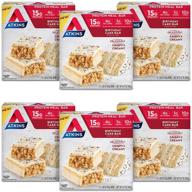 🎂 atkins birthday cake protein meal bar: crispy & creamy with almond butter. keto-friendly, 5 count (pack of 6) logo