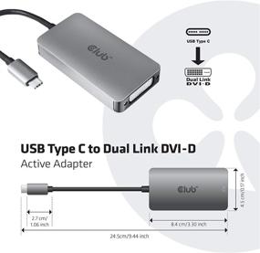 img 3 attached to 🔌 Club3D CAC-1510 USB-C to DVI-D Dual Link Active Adapter, 4K @ 30Hz, 2560 X 1600P @ 60Hz, HDCP Supported, Non-Compatible with Apple Cinema Monitors, Silver