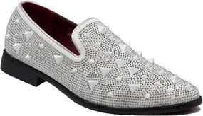 img 4 attached to Stylish Vintage Spikes Sparkle Formal Men's Shoes for Fashionable Gents