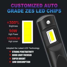 img 2 attached to 💡 MAXGTRS 9006/HB4 Customized Chip LED Headlight Bulbs - Powerful 90W, Ultra-Bright 13000LM, 6500K White