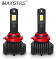 💡 maxgtrs 9006/hb4 customized chip led headlight bulbs - powerful 90w, ultra-bright 13000lm, 6500k white logo