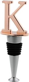 img 4 attached to Monogrammed Rose Gold Wine Stopper: Stylish Bottle Seal with 'K' Initial - Reusable Cork Saver 1pk