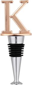 img 2 attached to Monogrammed Rose Gold Wine Stopper: Stylish Bottle Seal with 'K' Initial - Reusable Cork Saver 1pk