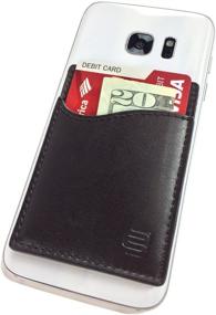 img 1 attached to 📱 CardBuddy Deluxe: Brown Leather Stick-On Credit Card Holder for iPhone & Android Smartphones