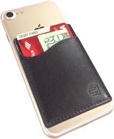 img 2 attached to 📱 CardBuddy Deluxe: Brown Leather Stick-On Credit Card Holder for iPhone & Android Smartphones