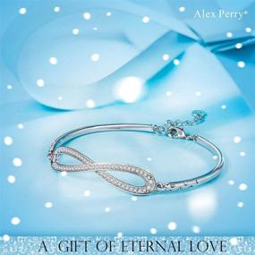 img 2 attached to 🎁 Alex Perry Christmas Jewelry Gifts: ✦Endless Love✦ Sparkling Infinity Bangle with Austrian Crystal - Perfect Women's Bracelet for Birthdays