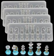 🎲 chess resin mold-white: all-in-one silicone mold for 3d international chess, resin casting, fondant cake, candle, and diy decorations logo