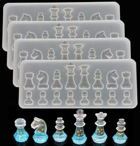 img 4 attached to 🎲 Chess Resin Mold-White: All-in-One Silicone Mold for 3D International Chess, Resin Casting, Fondant Cake, Candle, and DIY Decorations