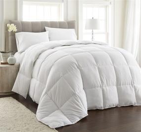 img 3 attached to 🛏️ Medium Weight White Down Alternative Comforter Duvet Insert by Chezmoi Collection - Oversized Queen Size with Corner Tabs