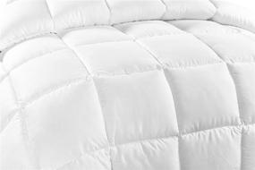 img 1 attached to 🛏️ Medium Weight White Down Alternative Comforter Duvet Insert by Chezmoi Collection - Oversized Queen Size with Corner Tabs