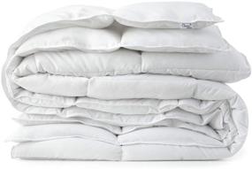 img 4 attached to 🛏️ Medium Weight White Down Alternative Comforter Duvet Insert by Chezmoi Collection - Oversized Queen Size with Corner Tabs