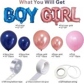 img 1 attached to 🎉 Gender Reveal Party Decorations: Navy Blue-Rose Gold Balloon Garland, Boy-Girl Foil Balloons, Foil Fringe Curtains Backdrop